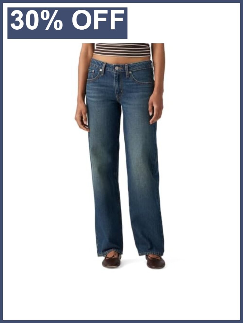 Low Rise Straight Leg Jeans with Stretch Comfort Fit